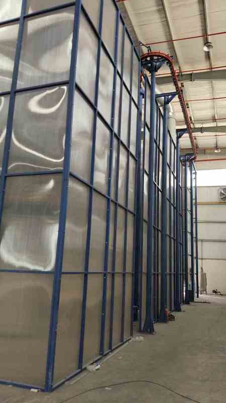 Onlline Pre-treatment LNG Heating  Vertical Powder Coating Line for Aluminum Profiles